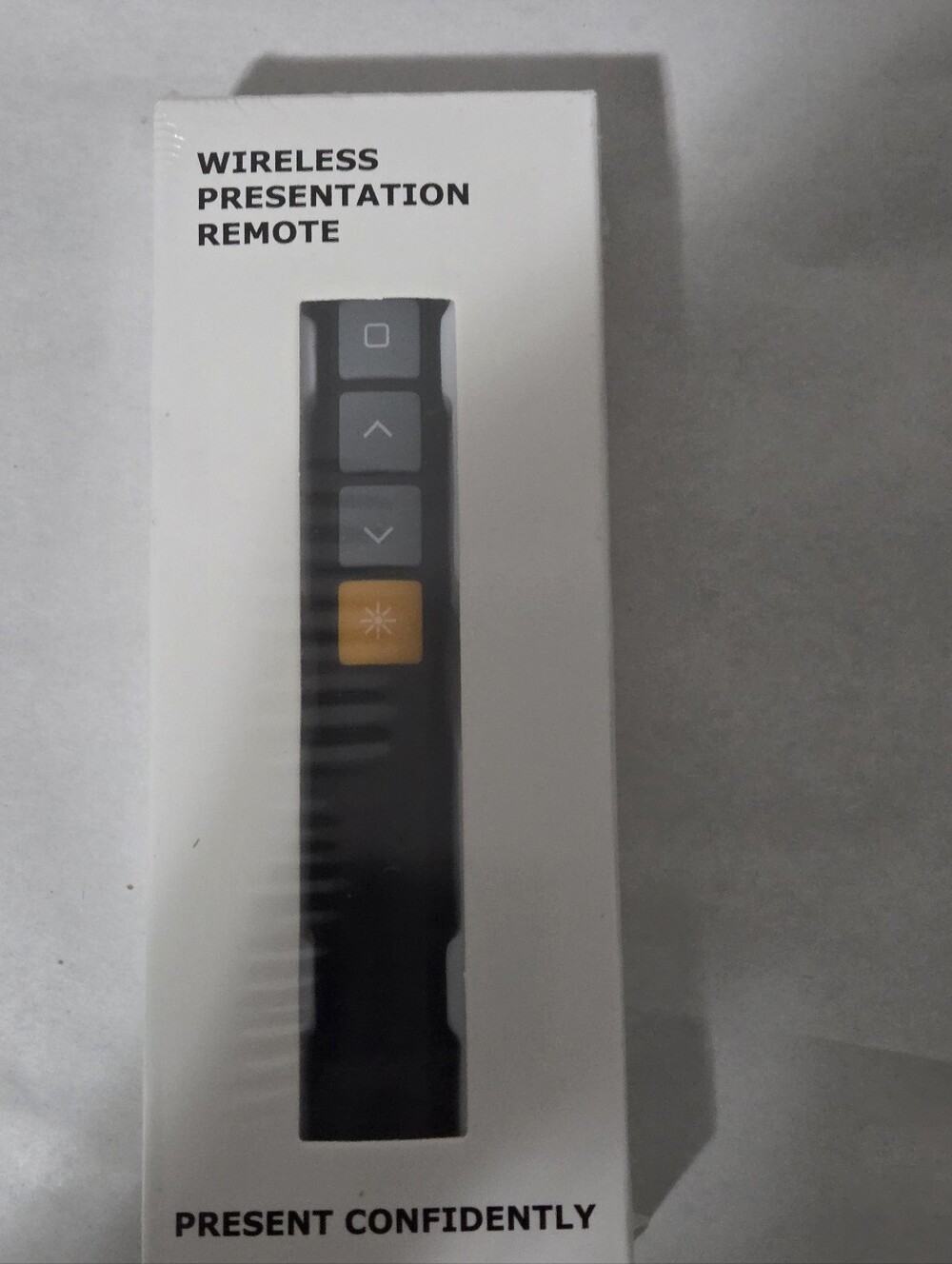 Wireless Presentation Remote - Black with Yellow Button